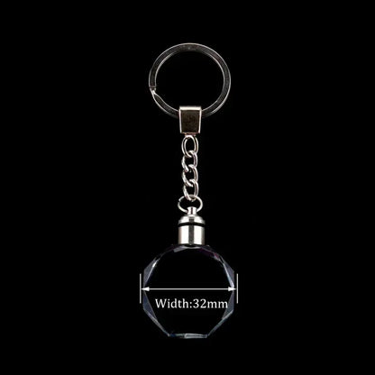 Crystal Keyring with LED Light inside Free Engrave any Design Crystal Blank Key Ring Custom Logo Family Photo DIY Birthday Gifts