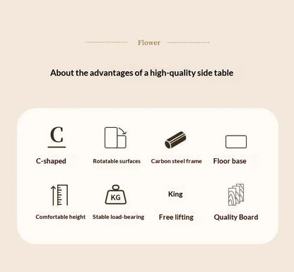 Adjustable Sofa Side Table Living Room Household Tea Table Small Coffee Table Bedroom Bedside Table Headboard Storage Rack