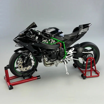 Large 1:6 Kawasaki H2R Bootable Sprayable Dynamic High Precision Alloy Motorcycle Model Diecast Sound Light Christmas Gift Box D