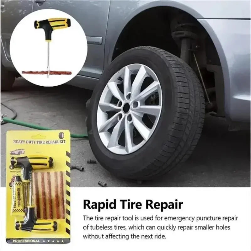 Automotive Emergency Rescue Kit Tyre Repair Kit Puncture Repair Kit, Anti-Puncture Kit Motorcycle, Puncture Repair Tool with Bag