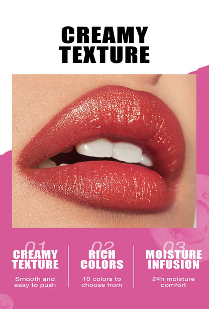 Diamond Pearlescent Lipstick Waterproof Long Lasting Non-stick Cup Matte Velvet Shiny Lipsticks Red Sexy Lips Makeup Cosmetics