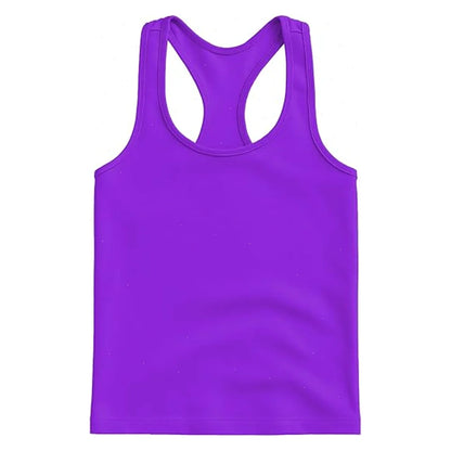 Boys Round Neck Sleeveless Stretch Undershirt Girls Seamless Cotton Wide Strap Racerback Tank Children Kids Vests 2T-14 Years