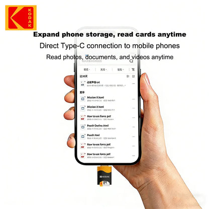 NEW KODAK T330 Micro SD Card Reader Type-C TF Memory Card High-speed OTG Adapter Suitable for Mobile Phones Tablets and Computer