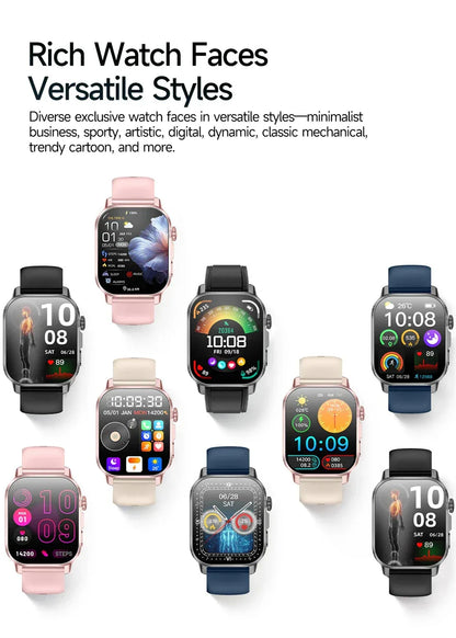 2026 New Model Uric Acid & Lipid Health Analysis Smart Watch Men ECG+PPG Bluetooth Call 2.01-inch Flashlight Smartwatch Women