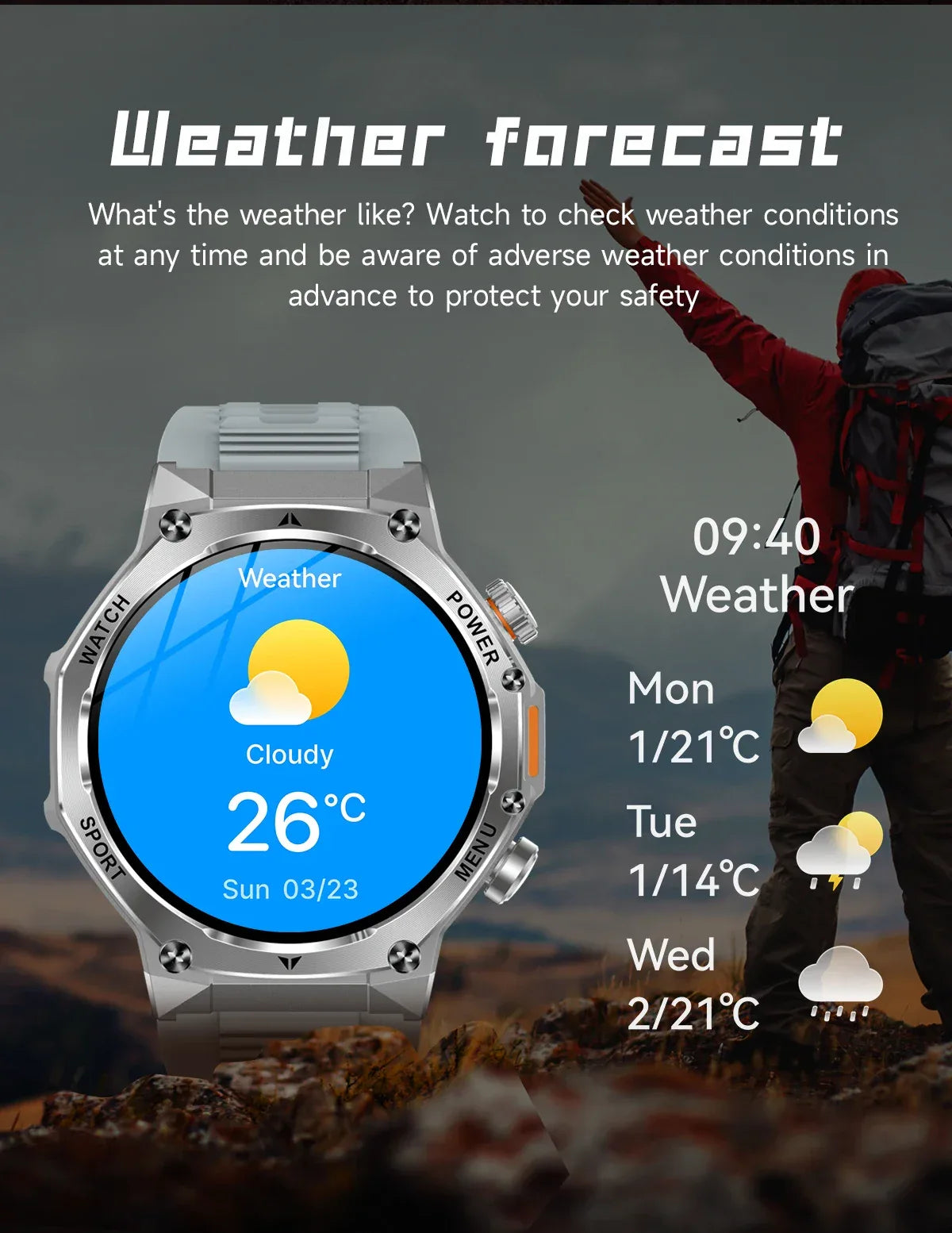 2026 800mAh Super Capacity Battery Adult Men Smart Watch 1.8-inch Large Screen Bluetooth Call IP68 Waterproof SmartWatch Sports