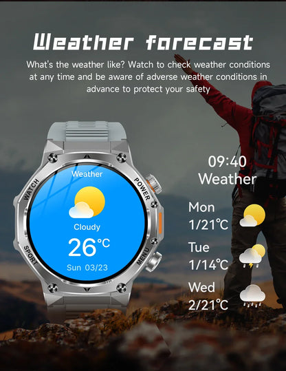 2026 800mAh Super Capacity Battery Adult Men Smart Watch 1.8-inch Large Screen Bluetooth Call IP68 Waterproof SmartWatch Sports