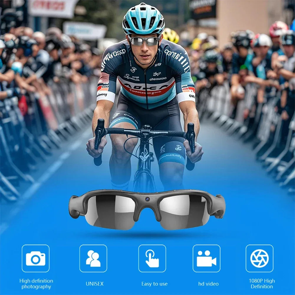 Smart Camera Glasses Video Sunglasses WiFi 1080P HD Video Recording Camera Glasses for Car Cycling Driving Hiking Fishing