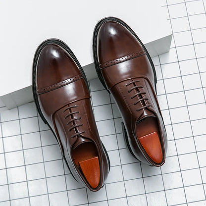 High Quality Brogues Wedding Leather Shoes Men Classic Formal Office Casual Business Shoes Man Social Oxford Men's Dress Shoes