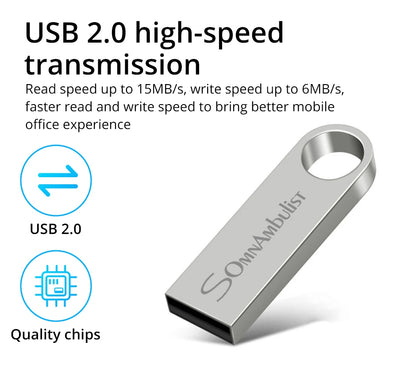 SomnAmbulist Pen Drive 32GB 64GB 128GB High Speed USB2.0 for PC Mobile Mini Pen Drive 16GB 32GB USB Flash Drive 64GB 8GB 4GB