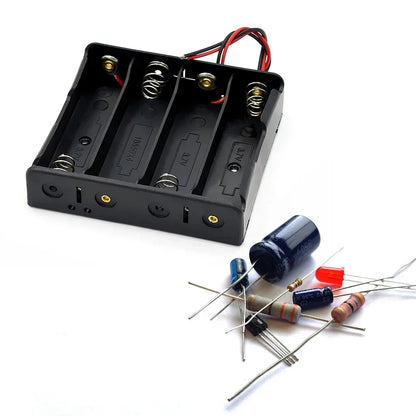 1 2 3 4 Slot DIY Batteries Clip Holder Container Plastic 18650 Holder Box with Wire Lead Black for 18650 3.7V Battery