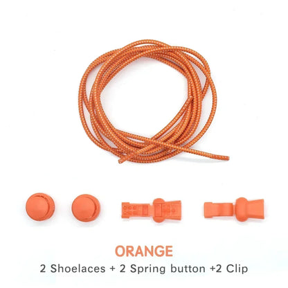 1 Pair of No Tie ShoesLaces Rubber Round Spring Lock Elastic Sneaker Shoelaces Laces Accessories Suitable for Kids Adult Lazy