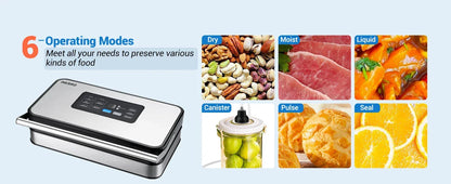 INKBIRD INK-VS04 Large Vacuum Sealer Dry/Wet/Liquid Food Sealed Packaging Kitchen Food Storage Seal Built-In Cutter&Storage Bags