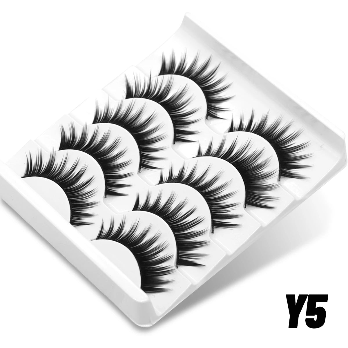 GROINNEYA Half Lashes Cat Eye Lashes Soft Natural Clear Band Lashes Natural Look Faux Mink Wispy Mink Eyelashes Makeup