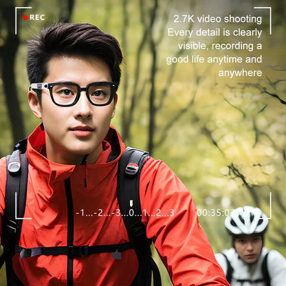 2.7K HD FPV Glasses Camera Wearable WiFi Video Camcorder 110°Wide Angle Lens Anti-shake 0.96" APP Control FPV Camera