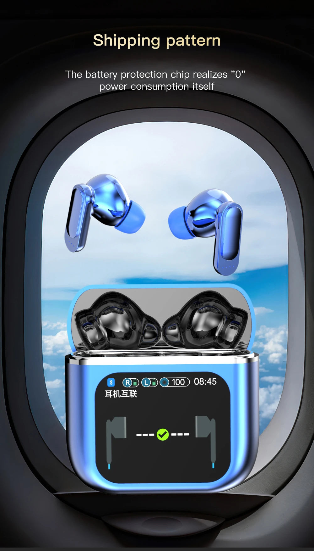 SE60 High quality Touch Screen ANC Wireless Earphones TWS Noise Cancelling Earbud Bluetooth 5.3 Long Battery life HiFi Headphone