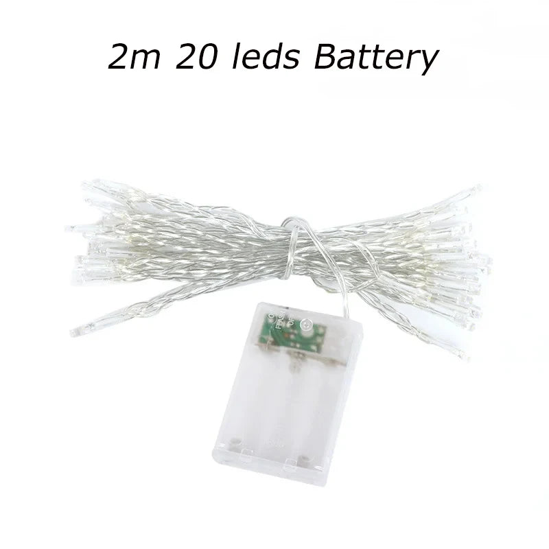 LED Garland String Lights 2m10m Christmas Tree Wedding Decoration Light Waterproof Fairy Lamp Indoor Outdoor Holida Lighting