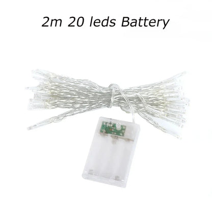 LED Garland String Lights 2m10m Christmas Tree Wedding Decoration Light Waterproof Fairy Lamp Indoor Outdoor Holida Lighting