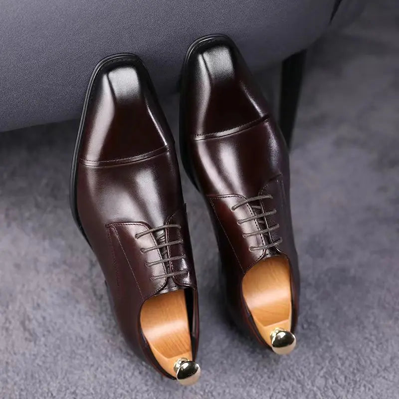 Business Formal Black Leather Shoes Mens Fashion Casual Dress Shoes Classic Italian Formal Oxford Shoes For Men Zapatos Hombre