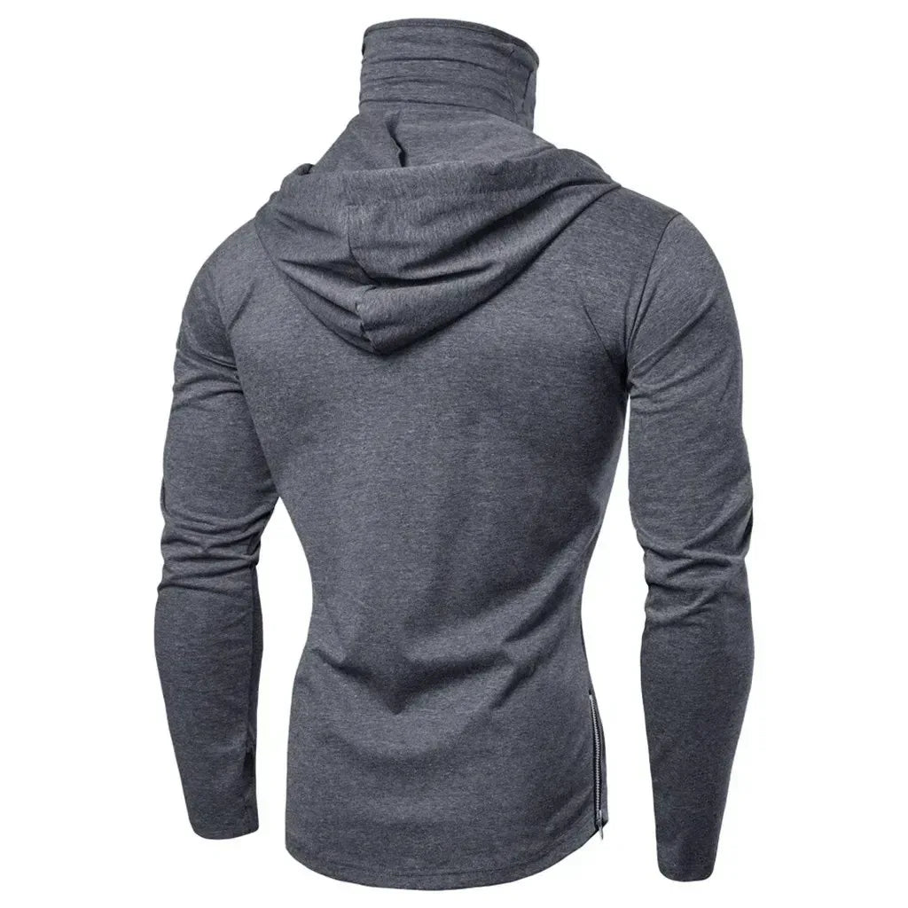 New Embroidery Turtleneck Sweatshirt For Men Japanese Ninja Hoodies Autumn Hip Hop Fleece Pocket Streetwear Oversized Y2K Hoody
