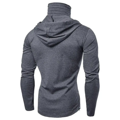 New Embroidery Turtleneck Sweatshirt For Men Japanese Ninja Hoodies Autumn Hip Hop Fleece Pocket Streetwear Oversized Y2K Hoody