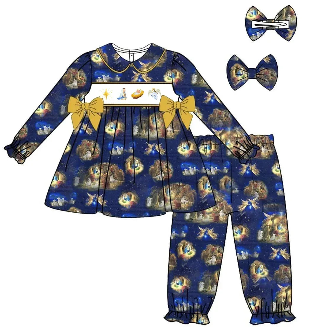 Boutique Kids Night Sleeping Bathrobe Dressing Gown Baby Robe Pajamas Toddler Boy Christmas Gingerbread Clothing Set