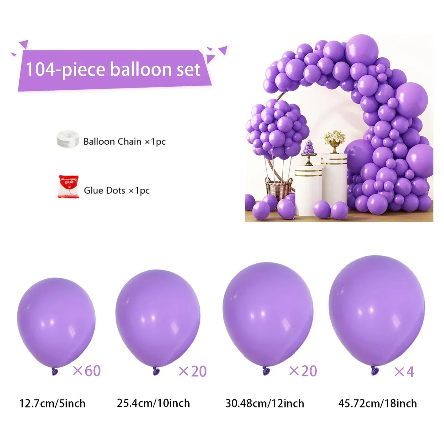 104 Pieces Ruby Red Balloon Red Garland Arch Set with Different Sizes, Suitable for Birthday, Wedding, Valentine's Day
