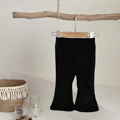 Baby Trousers Spring Loose Solid Color Bell Bottom Pants Newborn Girl Stretch Trousers Autumn Toddler Girl Clothes