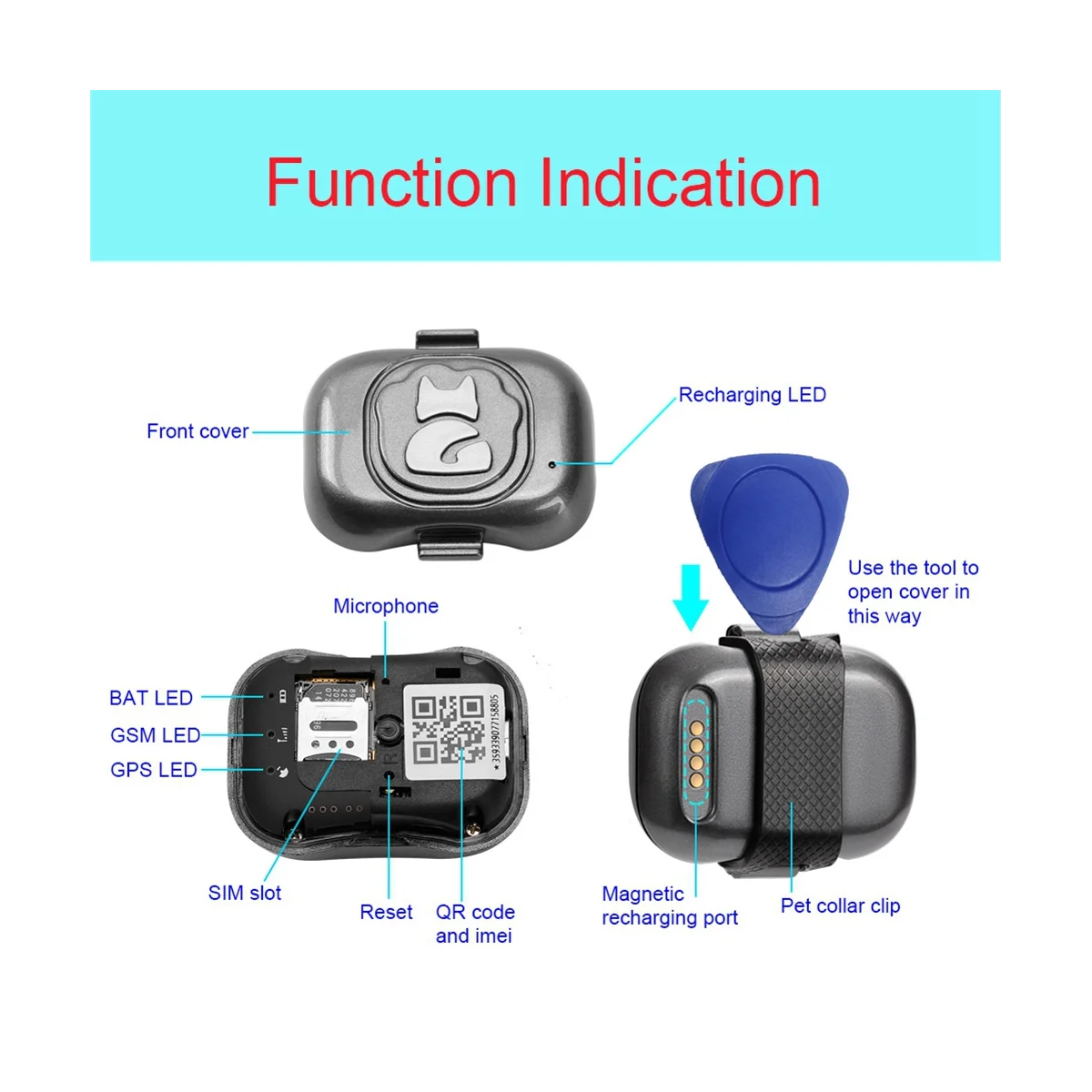4G Gps Tracker for Dog Locator Waterproof Anti-Lost Device Smart Phone Object Finder Small Alarm Pet Anti-Theft