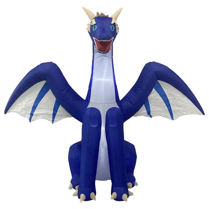 2.4M Halloween Inflatable Dragon Decoration with LED Light Large Christmas Outdoor Decor Holiday Blow-up Ornament Courtyard Prop