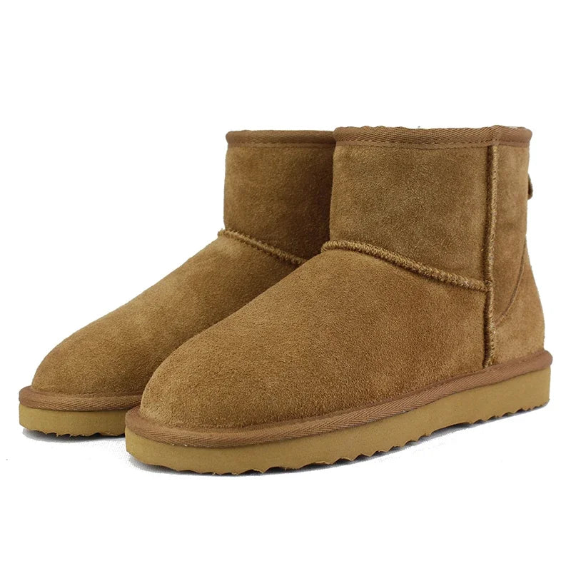 UVWP New Fashion Australia Classic Men Snow Boots Top Quality Genuine Leather Ankle Boots Warm Winter Boots Mens Shoes
