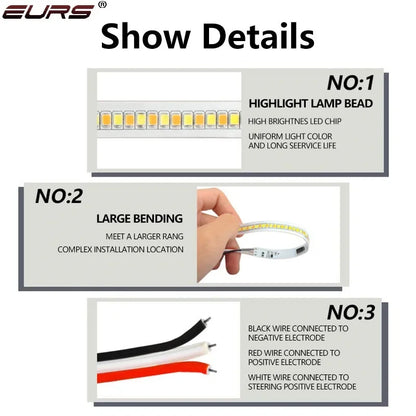 Car Rearview Mirror Indicator Lamp DRL Streamer Strip Flowing Turn Signal Lamp LED Car Light Source Turn Signals For Cars