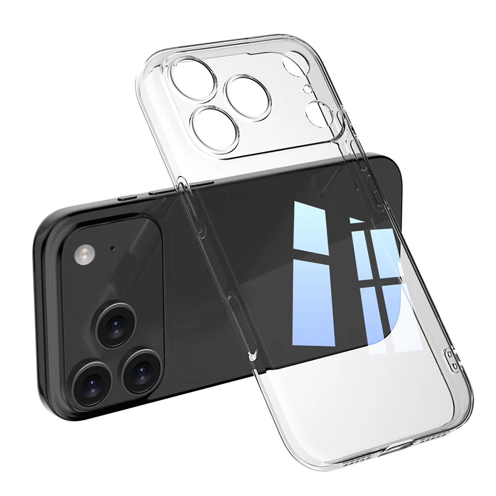 Transparent Black Silicone Soft Case For iPhone 17 Air 16 16E 15 14 13 12 Pro Max Plus Mini Clear Ultra Thin Back Cover Shell 17