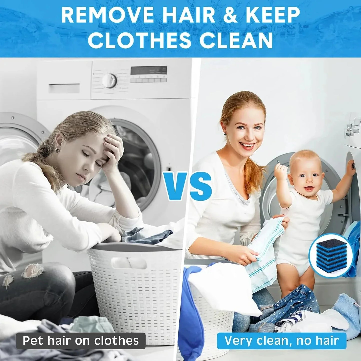 Essential pet hair remover for laundry, reusable stickers, cat hair remover, pet fur gripper, cleaning tool, washing machine