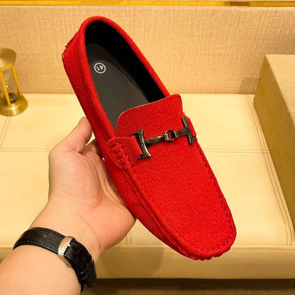 MAEDEF Suede Men Casual Shoes Lazy Shoes Male Breathable Slip-on Mens Driving Flat Shoes Comfortable Boat Shoe Loafers Moccasins