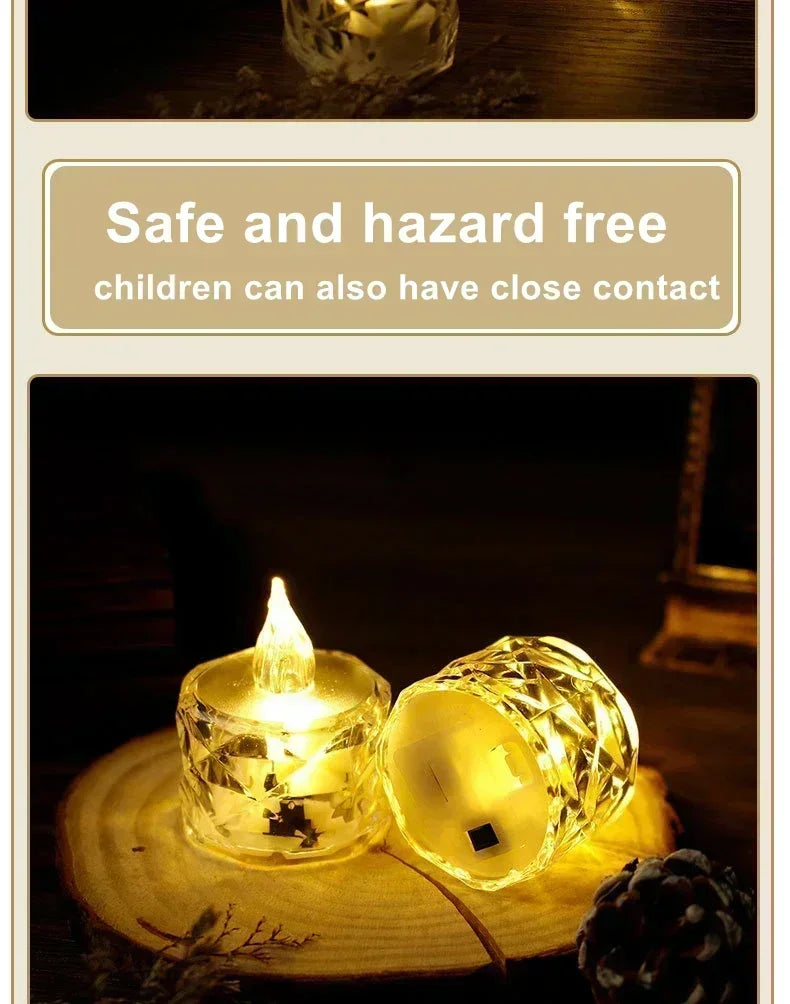 LED Crystal Candle Light Flameless LED Light Electronic Candle Lamp For Dating Party Holiday Home Wedding Atmosphere Decoration