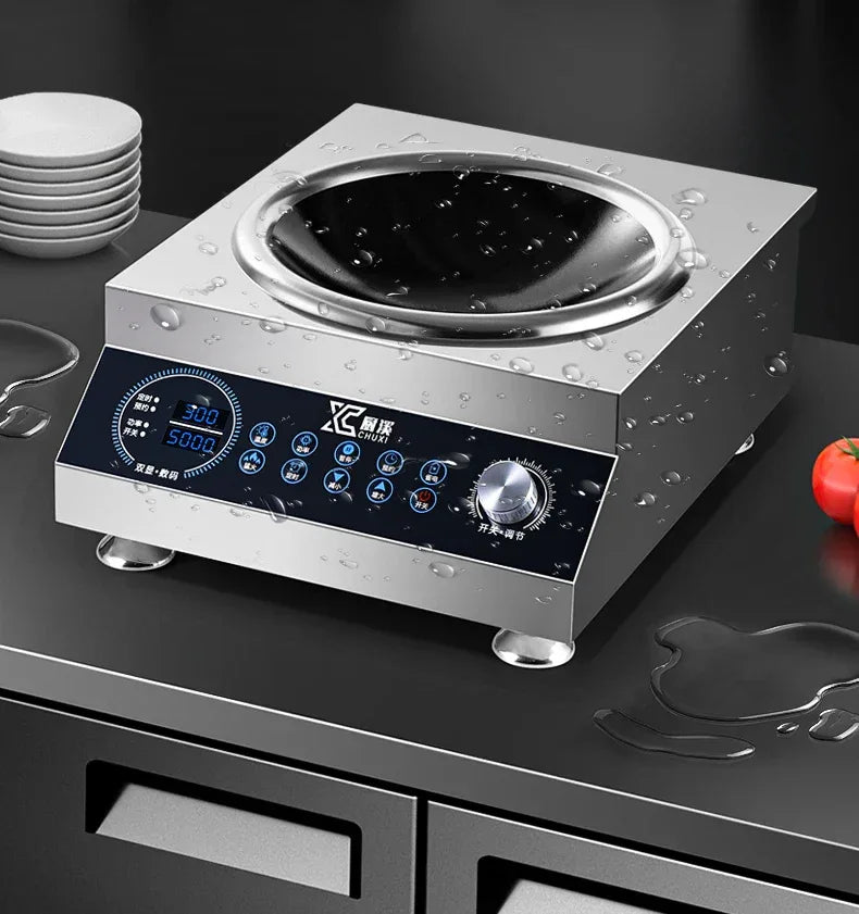 Commercial induction cooker 5000w flat concave surface high power wok canteen restaurant boiling water hot stove