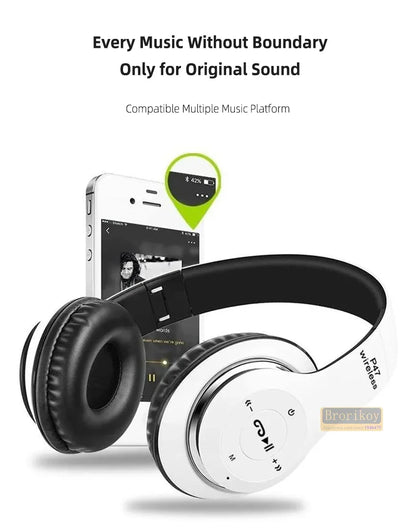 P47 Wireless Headphones Bluetooth 5.0 Earphones Foldable HIFI Stereo Bass for Music Gaming Kid Girl Earphone for iPhone XiaoMi
