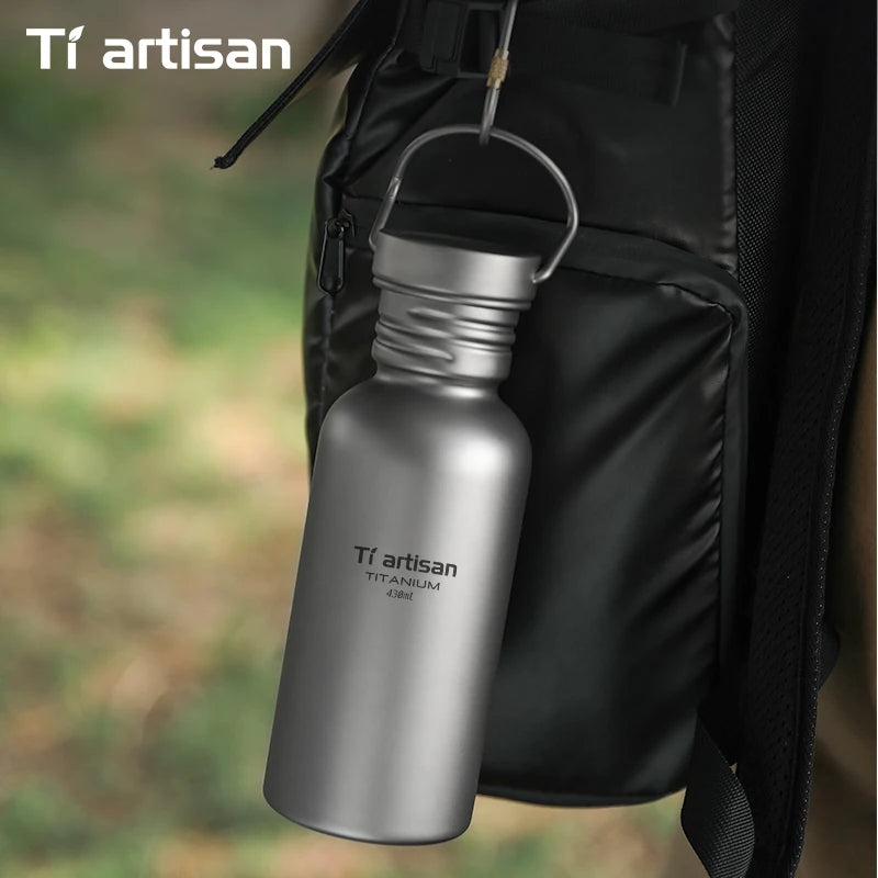 Tiartisan PureTitanium Sports Bottle Outdoor Ultralight Portable Cycling Water Bottle Reusable Drinking Bottle