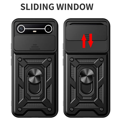 Slide Camera Cover for Tecno Spark Slim 4G Pova Slim 5G Case Ring Kickstand Holder Full Protective Shockproof Phone Capa Funda