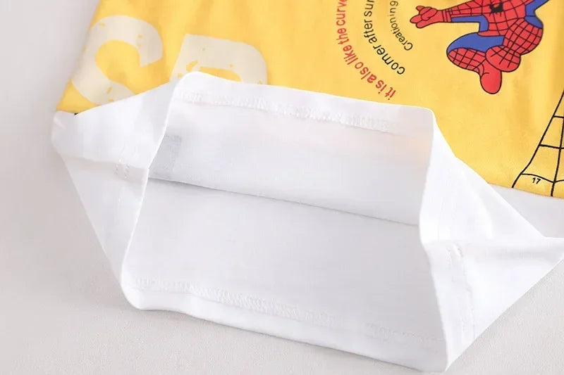 2025 Summer Baby Boys Spiderman Short Sleeve T-shirt+Jeans Sets Clothes Kids Fashion Clothing Outfits Children Sports Suits