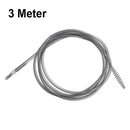 1PC Pipe Unblocker Tool Spring Pipe Dredging Tool Manganese Steel Spring Head Design Bathroom Kitchen Drainer Cleaner 1/2/3 M