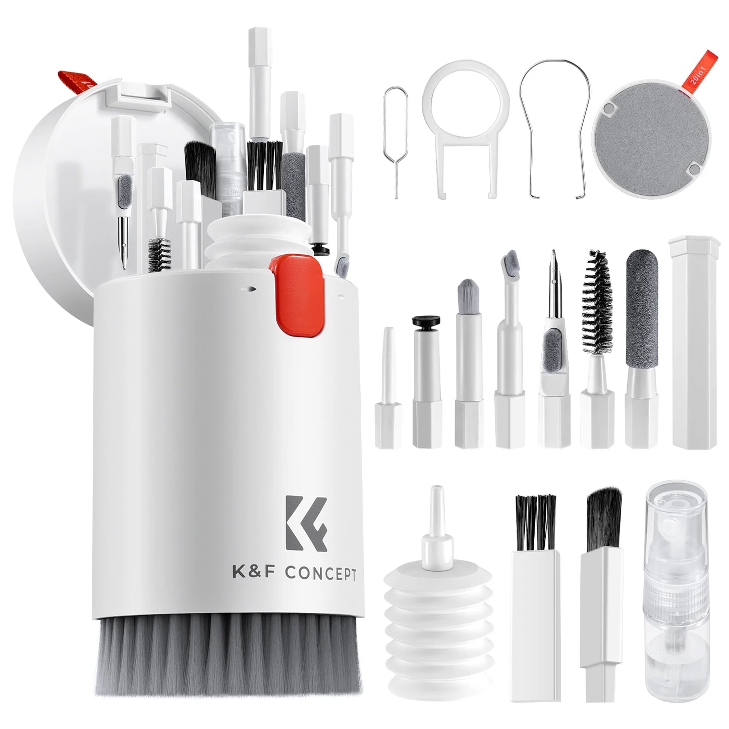 K&F Concept 20in1 iPhone AirPods Multifunction Cleaning Kits Brush Cleaning for Labtop Mobile Screen Keyboard Camera Lens
