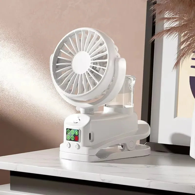 Refrigerating Clip Spray Fan USB Rechargeable Office Dormitory Outdoor Multi-Functional Desktop Clip Fan Moisturizing