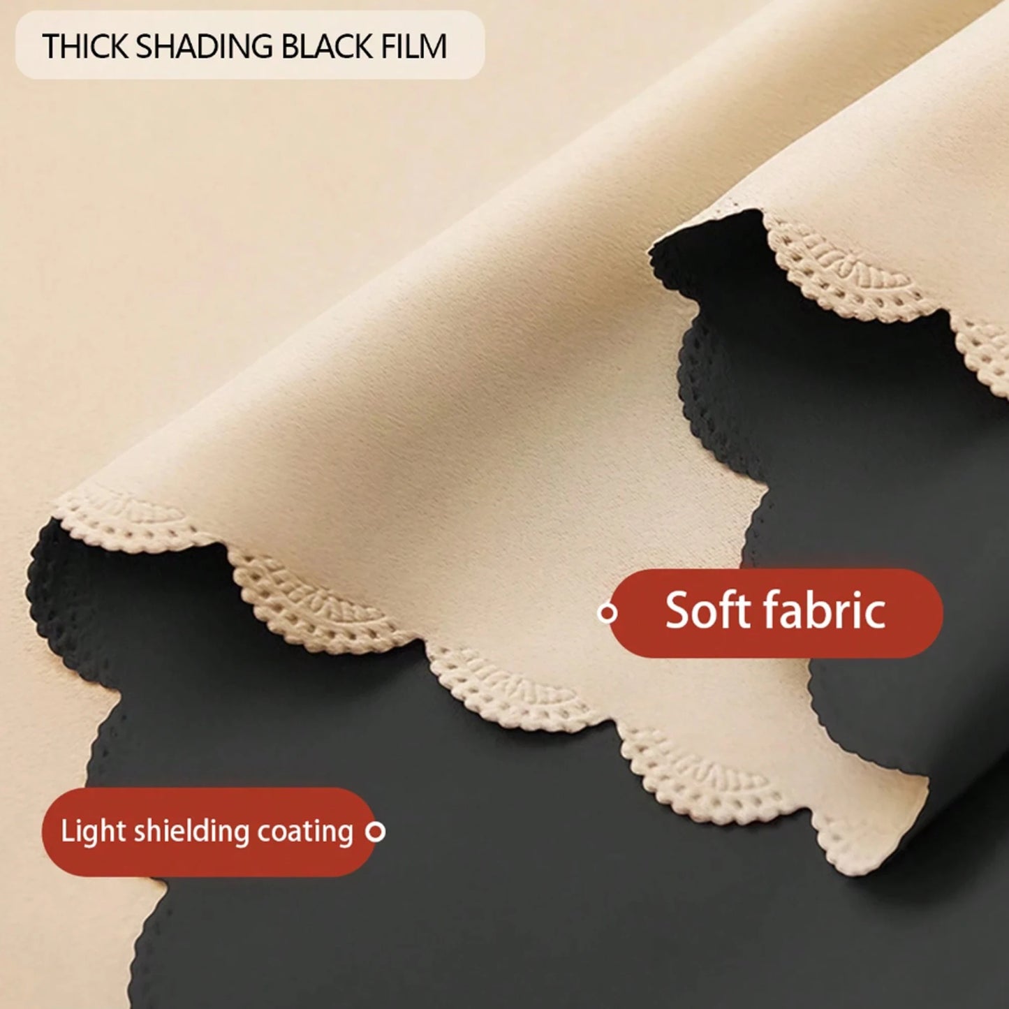 1pc Modern Elegant 100%Blackout Curtain, Fashion Home Decor for Living Room Bedroom, Effective UV Blocker Drapes, Korean Style