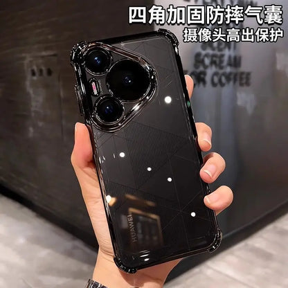 Case For Huawei Pura 80 Ultra 80 Pro plus Luxury Electroplating Transparent Four Corners Shockproof Back Cover For Huawei Pura80