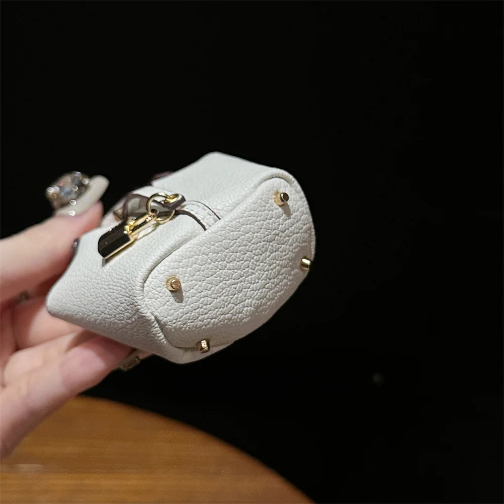 2024 New style Mini House Small Bag Handheld Portable Hand Rope Bluetooth Earphone Bag Zero Wallet Multi functional Small Bag