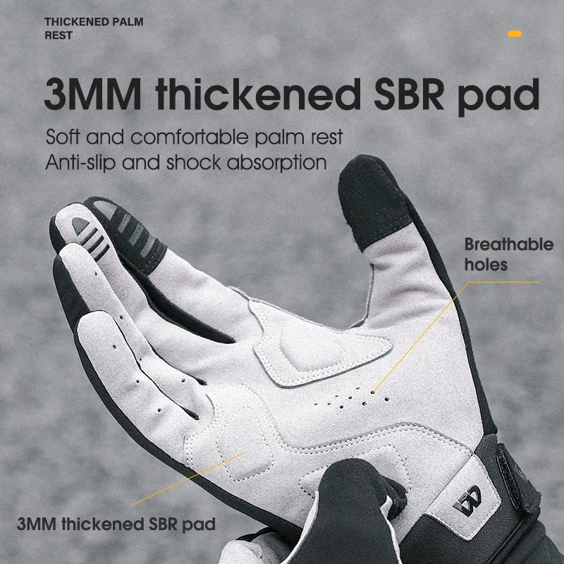 WEST BIKING Winter Warm Cycling Gloves Reflective MTB Road Bicycle Men's Windproof Thermal Anti-slip Touch Screen Sports Gloves