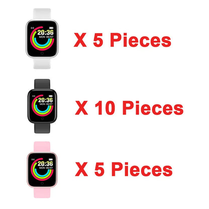 D20 Smart Watch for Men Women Sport Fitness Tracker Pedometer Smartwatch Y68 Digit Wristwatch 20 Pieces