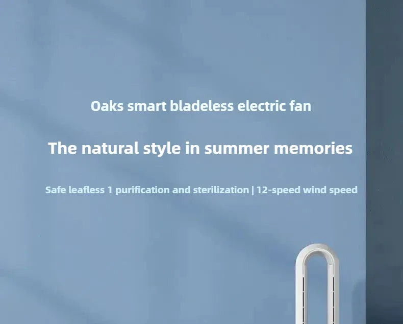 Bladeless Tower Fan with Remote Control 120° Oscillating Air Purifier for Baby Room/Dorm Quiet Floor Fan with Sterilization