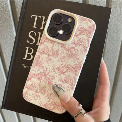 Pink Floral Lichee Pattern For IPhone 17 17Air 16 15 14 13 12 11 Pro Max Case Silicone Cover For IPhone 16 15 14 Plus Plus Case